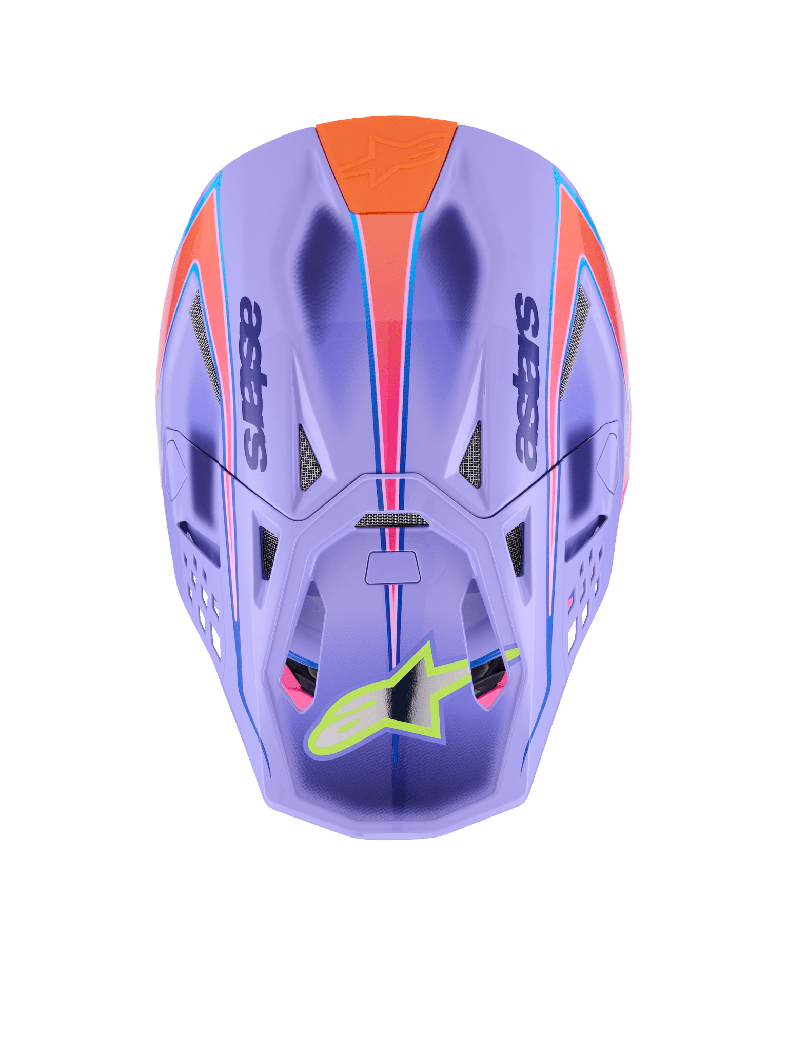Alpinestars Supertech M10 Jett Lawrence Helm – aerodynamisch, lila-rosa-gelb – MxProStoreParts