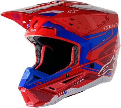 Alpinestars MX crosshelm Supertech M5 ( SM5 ) Rood / Blauw Maat M