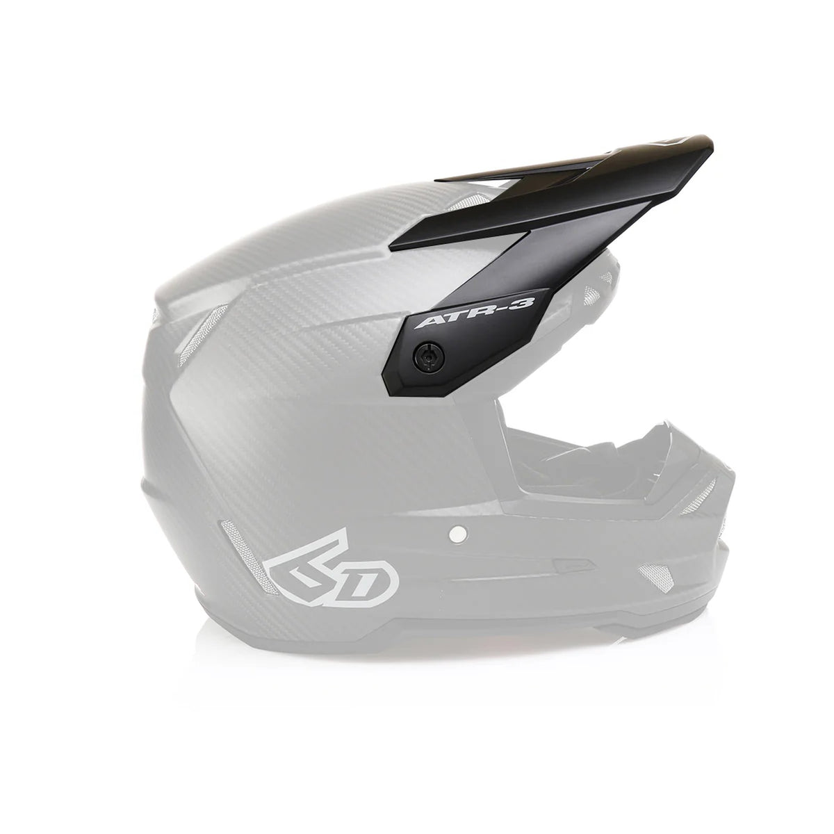 Montagevoorbeeld van de helmklep; helm niet inbegrepen: 6D Helmet ATR-3 Visor Solid Matte Black – 09072-8000