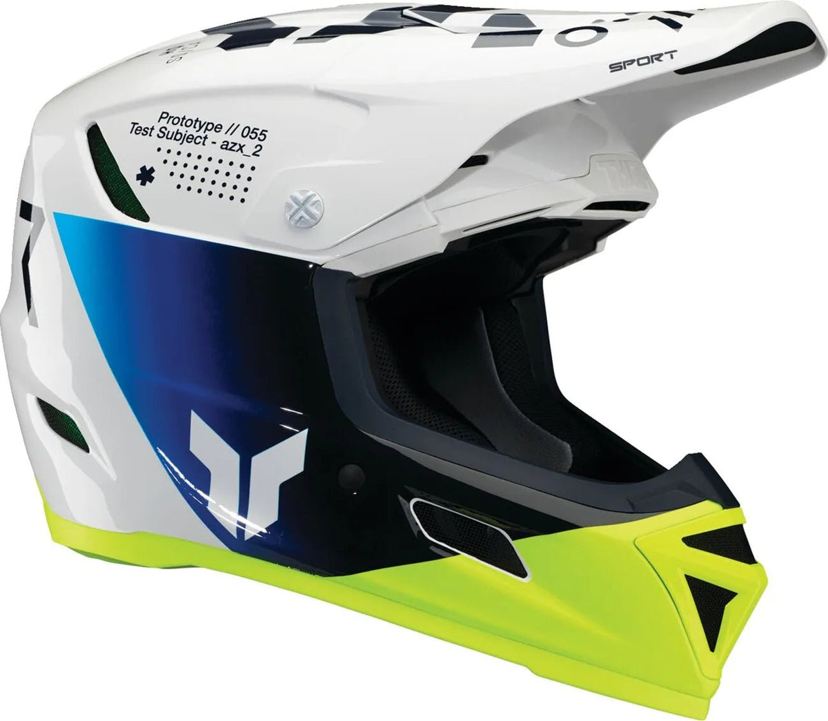 THOR Reflex Sport Strike MIPS crosshelm – Blauw/Wit/Fluogeel glanzend - MxProStoreParts