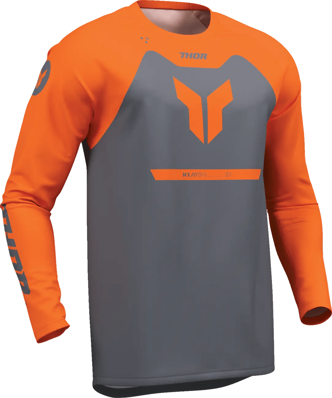 THOR Jeugd Ridemode Menace crossshirt – Oranje/Donkergrijs