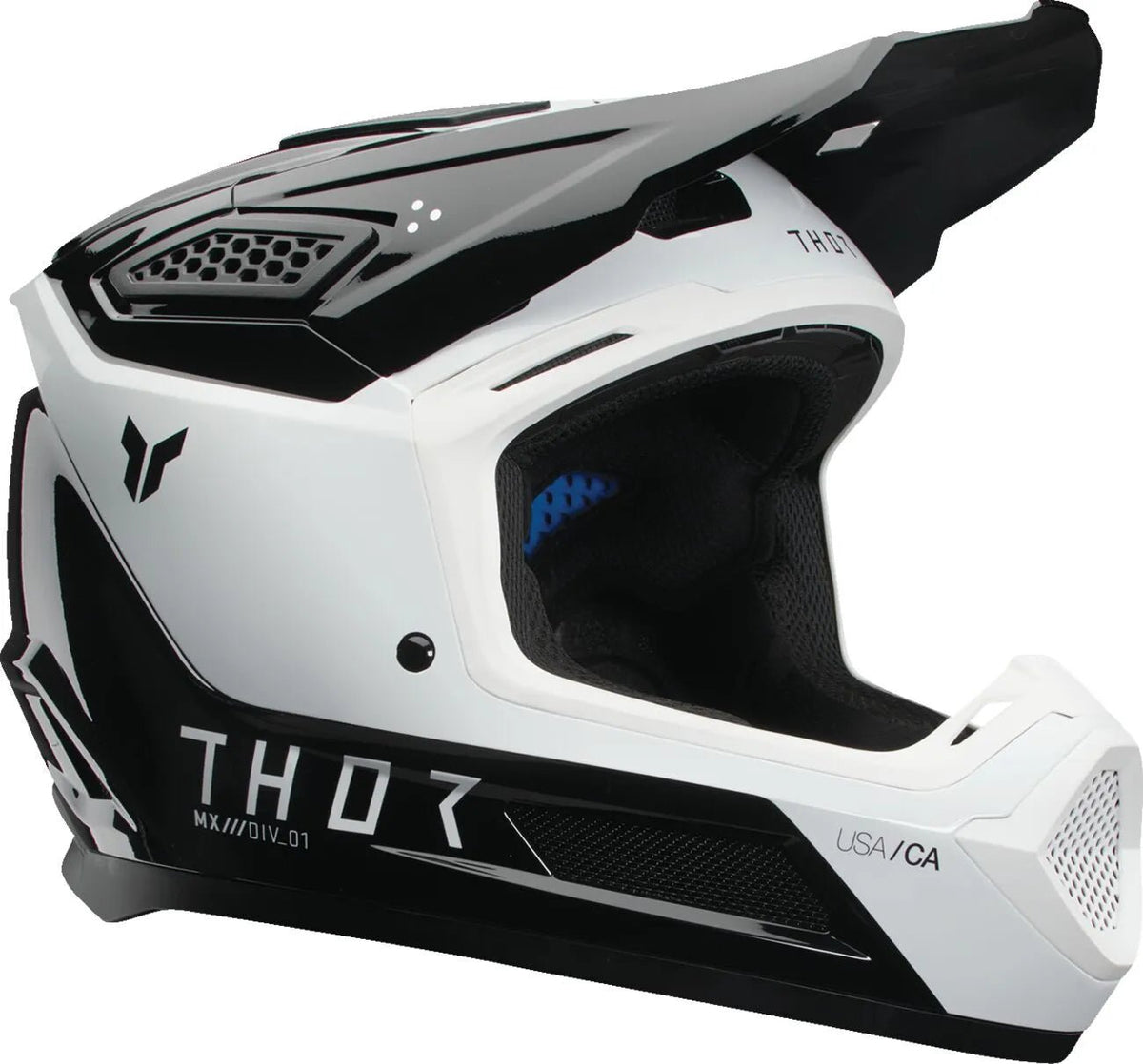 THOR Fleet Storm crosshelm – Zwart/Wit glanzend