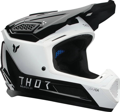 THOR Fleet Storm crosshelm – Zwart/Wit glanzend