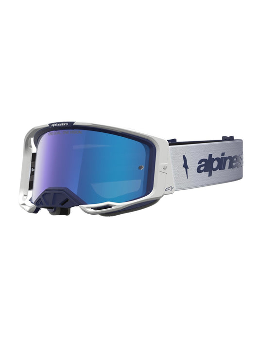 Alpinestars Vision 8 ámbar gafas de cross – Azul marino blanco espejo azul