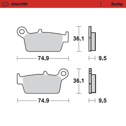 Moto Master achter remblokken Sinter Pro 091811