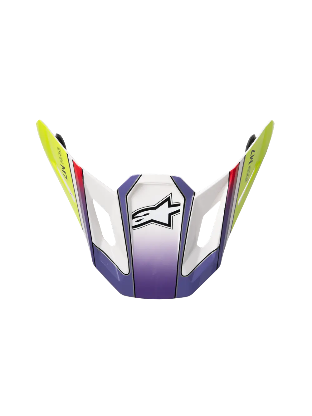 Alpinestars S-M7 Fuse helmklep – Wit Geel fluo Paars glanzend