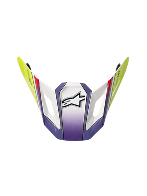 Alpinestars S-M7 Fuse helmklep – Wit Geel fluo Paars glanzend