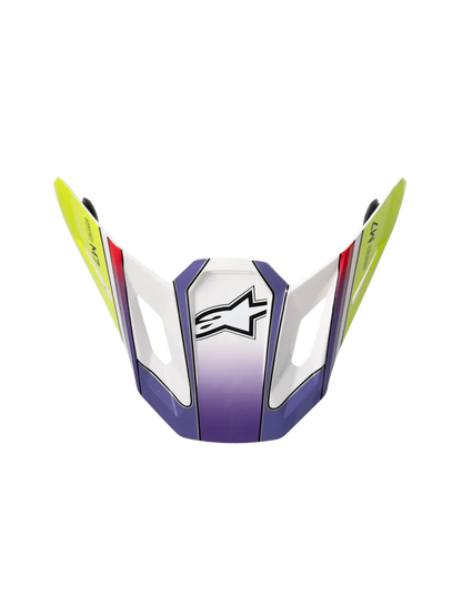 Alpinestars S-M7 Fuse helmklep – Wit Geel fluo Paars glanzend