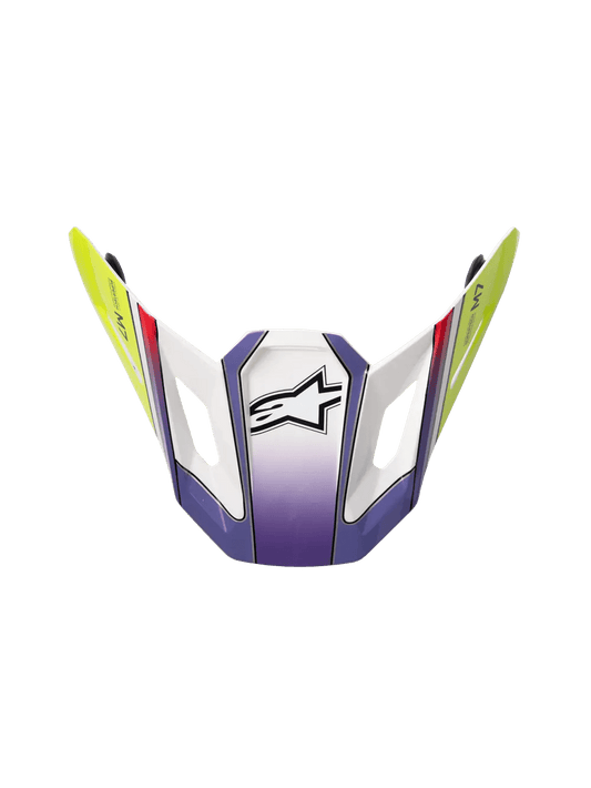 Alpinestars S-M7 Fuse visera de casco – Blanco, amarillo fluo, morado brillante