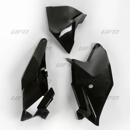 UFO Side number plates + left airbox cover KTM SX85 18-24 Black 001