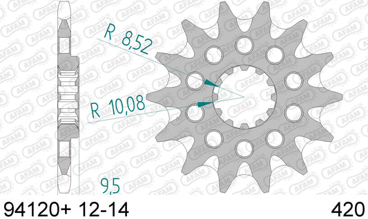 AFAM voortandwiel 13 tands staal met moddergroef KTM SX 60 98-00 & SX 65 01-23 & Husqvarna CR 65 11-13 & TC 65 17-23