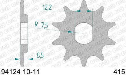 AFAM voortandwiel 10 tands KTM SX 50 06-23 & Husqvarna TC 50 17-23 & Gas Gas MC 50 21-23 - MxProStoreParts