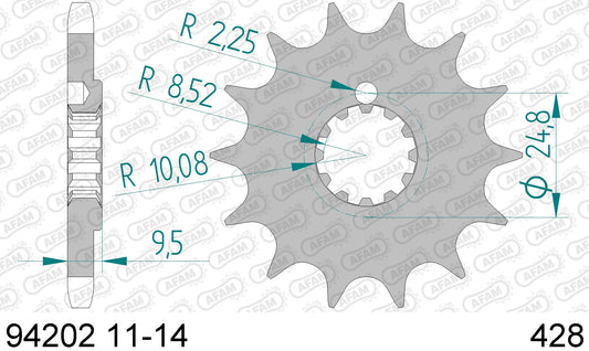 AFAM voortandwiel KTM SX 85 03-17 & SX 105 04-06 & Husqvarna TC 85 14-17 & Beta RR 50 Enduro 99-01