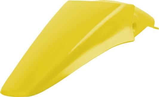 POLISPORT geel kunststof achterspatbord — voor o.a. SUZUKI RM 85 (2002–2012)