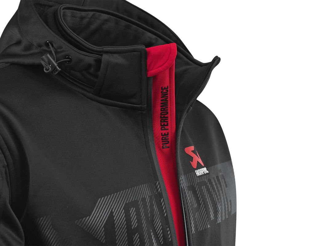 AKRAPOVIC Corpo softshelljas voor dames, zwart/rood, maat S