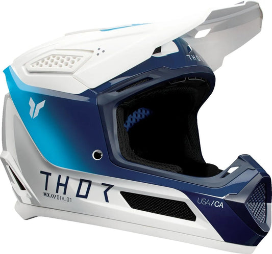 THOR Fleet Storm crosshelm – Blauw/Wit glanzend