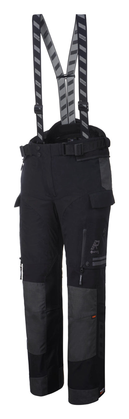Rukka TITANTRAIL-R pants black/grey with integrated suspenders, Gore-Tex detail and multiple pockets