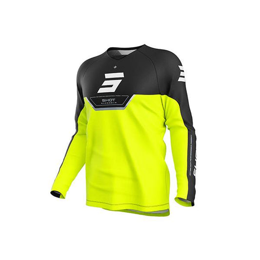 Shot MX Cross Shirt Kinderen Draw Daytona Fluor Geel 2026 Collectie
