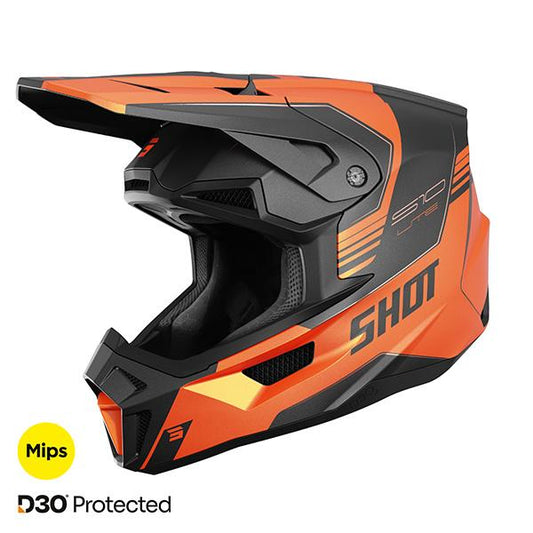 Shot MX Cross Helm Lite S10 Orange Matt Erwachsene Kollektion 2026