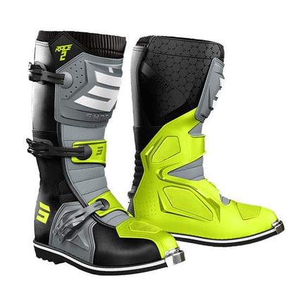 Shot Race Volwassen Race 2 MX Laarzen Zwart / Grijs / Fluor Geel - MxProStoreParts