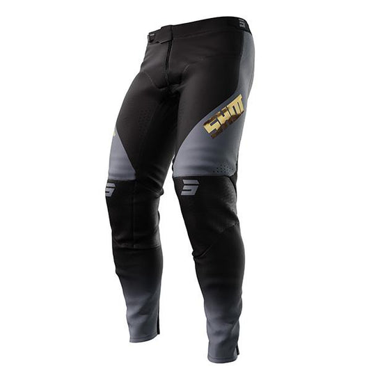 Shot MX Cross Broek Volwassen Aerolite Zwart / Goud 2025 Collectie