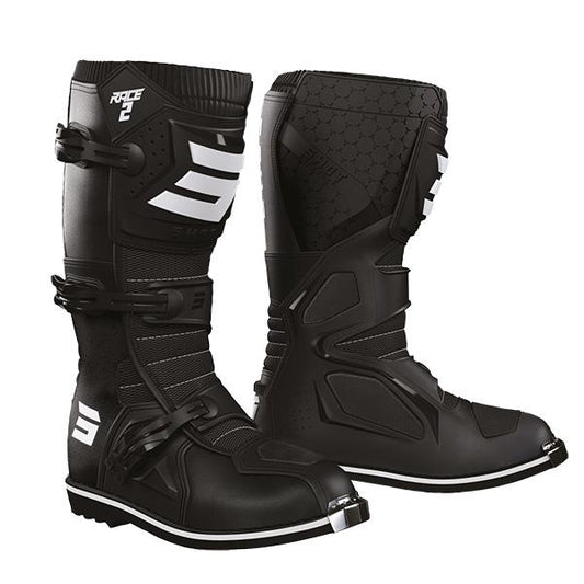 Shot Race Race 2 Motocross-Stiefel für Erwachsene, Schwarz