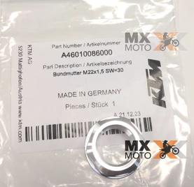 KTM/Husqvarna OEM rear axle Collar nut M22x1.5 WS=30 KTM SX/SX-F 125-450 2023