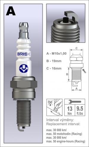 Brisk spark plug AR12C-OE KTM SX 65 2024- & Gas Gas MC 65 2024- - MxProStoreParts