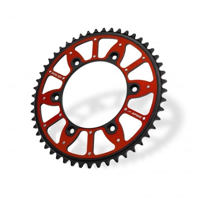 Airtime achtertandwiel 48 tands staal/aluminium met rode binnenring Honda CR/CRF 125/250/450/500 & XR 250/400/650 - MxProStoreParts
