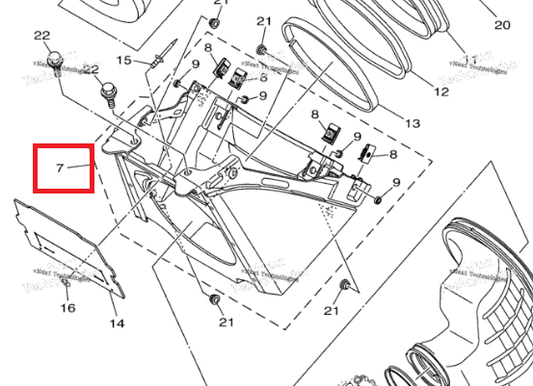 Yamaha OEM filterbak Zwart Yamaha YZ 125/250 2022-