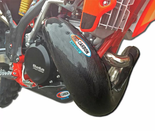 Pro Carbon uitlaatbocht bescherming Beta RR 250/300 2 takt 2013-2020 voor alle uitlaatbochten ( ook fmf gnarly )
