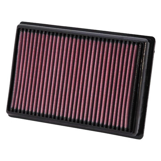 K&N air filter for S1000RR with pink filtration media and black frame