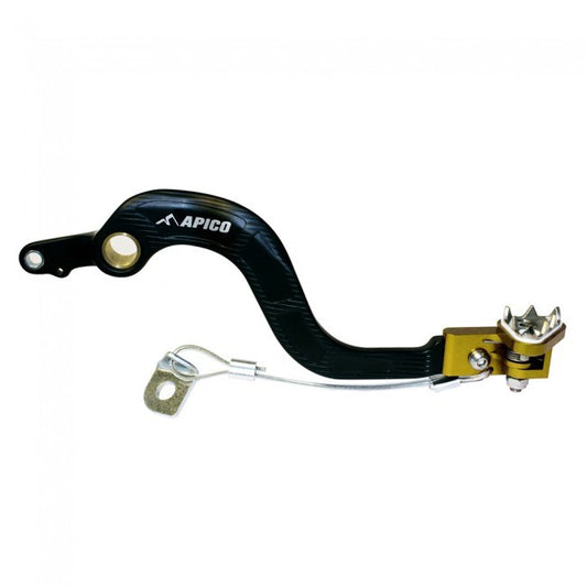 Apico Rempedaal + Brake Saver zwart / geel Suzuki RM 250 01-08