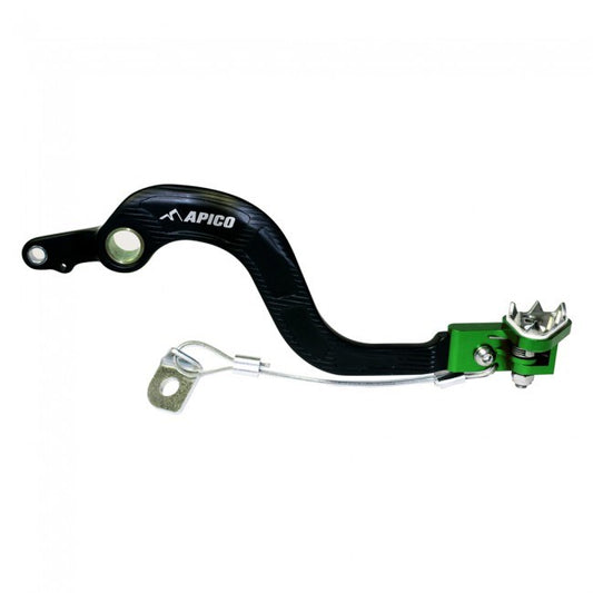 Apico Rempedaal + Brake Saver zwart / groen Kawasaki KX 85 01-