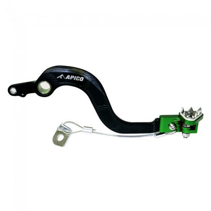 Apico Rempedaal + Brake Saver zwart / groen Kawasaki KX 125 04-08