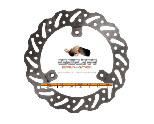 Delta Braking voor remschijf ( 220mm ) Type G Yamaha YZ 80/85 1993- &amp; Suzuki RM 85 2005-2022