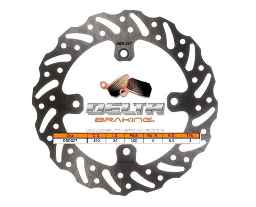 Delta Braking achter remschijf ( 190mm ) Type G Yamaha YZ 65 2018- &amp; YZ 80 1993-2001 &amp; YZ 85 2002-