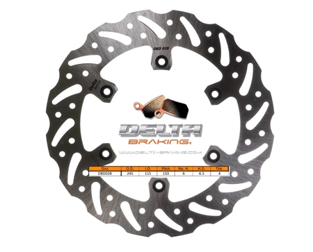 Delta Braking achter remschijf ( 245mm ) Yamaha YZ 125/250 02-21 &amp; YZ 250F 02-18 &amp; WR 426F 02 &amp; YZ 426F 02 &amp; WR 450F 03-18 &amp; YZ 450F 03-17