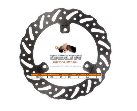 Delta Braking voor remschijf ( 198mm ) Type G KTM SX 65 2004-2022 &amp; Husqvarna TC 65 2017-2022 &amp; Gas Gas MC 65 2021-2022