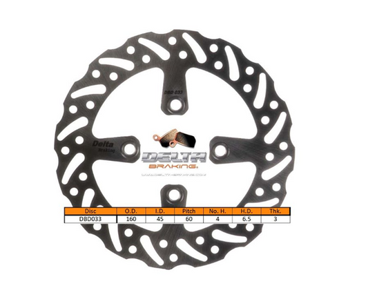 Delta Braking achter remschijf ( 160mm ) Type G KTM SX 65 2004-2022 &amp; Husqvarna TC 65 2017-2023 &amp; Gas Gas MC 65 2021-2024