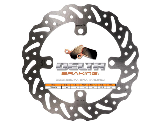 Delta Braking achter remschijf ( 250mm ) Type G Kawasaki KX 450F 2019-2023 &amp; KX 250F 2020 &amp; Bimota BX 450 2023-