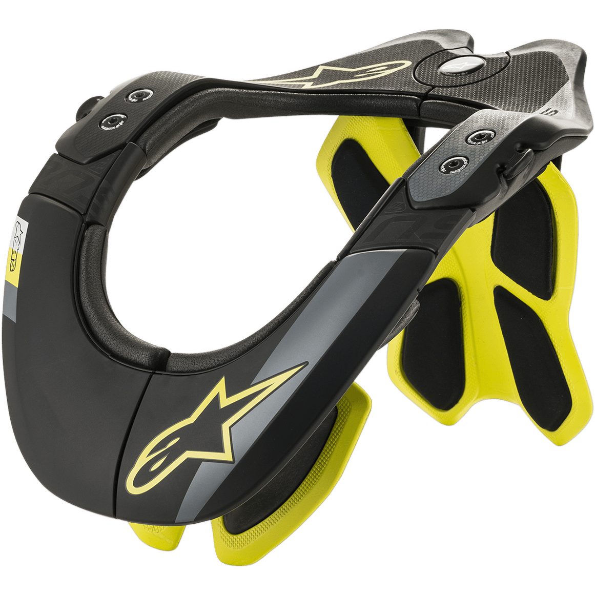 Alpinestars BNS Tech 2 Nackenstütze Schwarz Gelb Fluoreszierend - MxProStoreParts