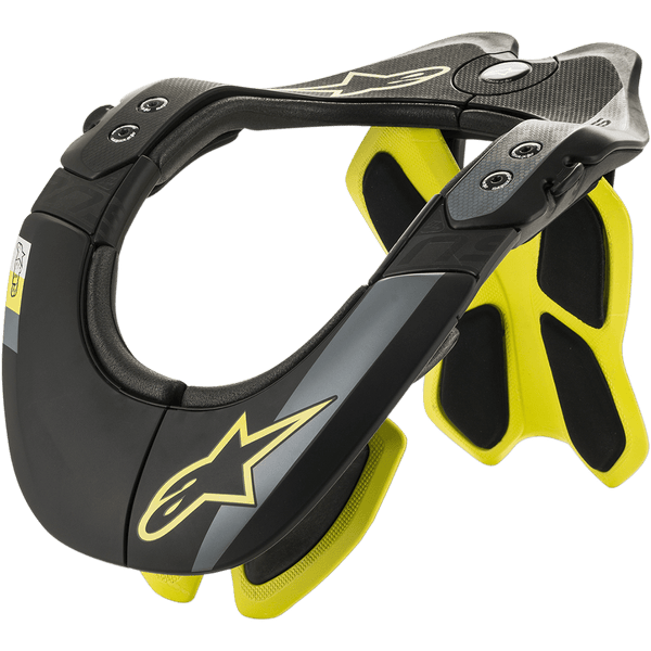 Alpinestars BNS Tech 2 Nackenstütze Schwarz Gelb Fluoreszierend - MxProStoreParts