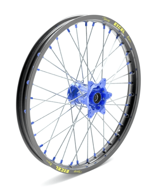 Elite Voorwiel compleet Zwarte Excel A60 velg + Kite Blauwe naaf 21-1.60 alle TM vanaf 2015-2025