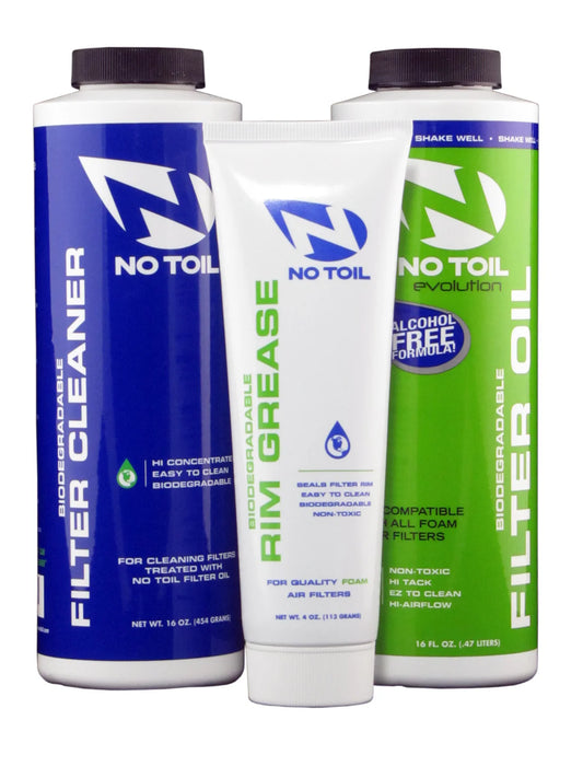 No Toil Bio luchtfilter olie + luchtfilter cleaner + luchtfilterbak vet ( set van 3 )