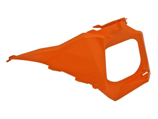 Racetech luchtfilter bak + Linker nummerplaat Oranje KTM SX/SX-F 125/144/150/250/450/505 07-10 & EXC/EXC-F 125/200/250/300/350/450/500/530 08-11