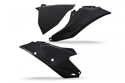 UFO Side Number Plates + Air Filter Cover Black Gas Gas MC/EC/MC-F/EC-F 125-450 2021-