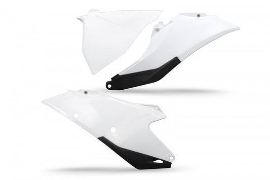 UFO Side License Plates + Air Filter Cover White Gas Gas MC/EC/MC-F/EC-F 125-450 2021-