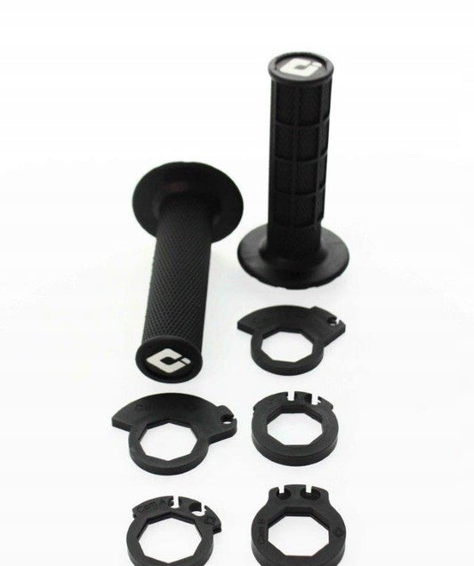 ODI Lock‑On Half Waffle Handvatten – Zwart (2‑ & 4‑takt)