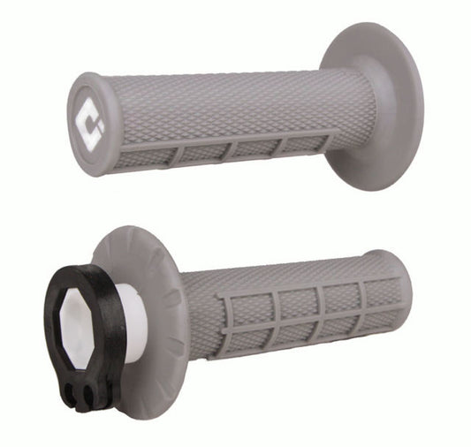 ODI V2 Half-Waffle Lock-On handvaten – Soft Grijs – Limited Edition – Geschikt voor 2- en 4-takt